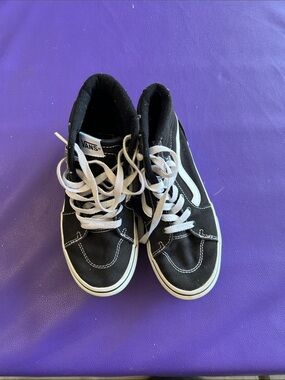 Vans Kids Black and White High-Top Skate Sneakers